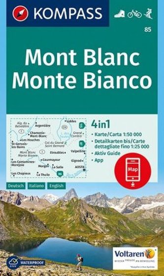 Kompass Karte Mont Blanc, Monte Bianco Kompass Karte Mont Blanc, Monte Bianco