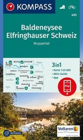 Kompass Karte Baldeneysee, Elfringhauser Schweiz, Wuppertal