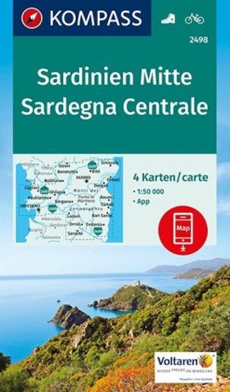 Kompass Karte Sardinien Mitte, Sardegna Centrale, 4 Bl. Kompass Karte Sardinien Mitte, Sardegna Centrale, 4 Bl.