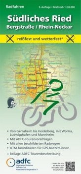 MeKi-Radwanderkarten mit ADFC-Tourenvorschlägen Radfahren - Südliches Ried / Bergstraße / Rhein-Neckar