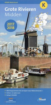 ANWB Waterkaart Wasserkarte K Grote Rivieren Midden