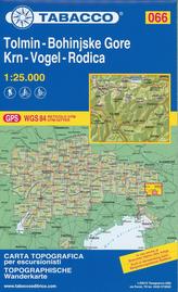 Tabacco topographische Wanderkarte Tolmin - Bohinjske Gore - Krn-Vogel - Rodica