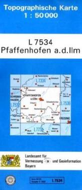 Topographische Karte Bayern Pfaffenhofen a. d. Ilm