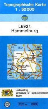Topographische Karte Bayern Hammelburg