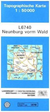 Topographische Karte Bayern Neunburg vorm Wald