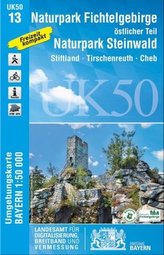 Topographische Karte Bayern Naturpark Fichtelgebirge, östlicher Teil, Naturpark Steinwald