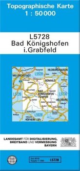 Topographische Karte Bayern Bad Königshofen i. Grabfeld