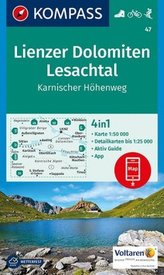 Kompass Karte Lienzer Dolomiten, Lesachtal, Karnischer Höhenweg
