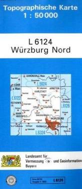 Topographische Karte Bayern Würzburg Nord