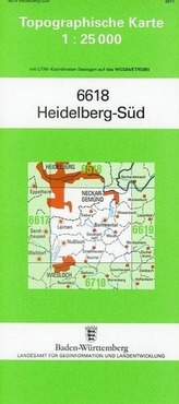 Topographische Karte Baden-Württemberg Heidelberg-Süd