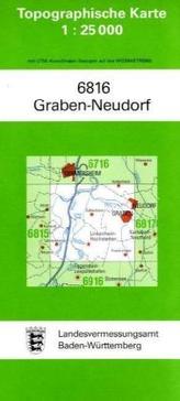 Topographische Karte Baden-Württemberg Graben-Neudorf