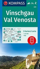 Kompass Karte Vinschgau, Val Venosta