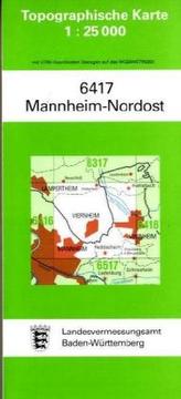 Topographische Karte Baden-Württemberg Mannheim-Nordost