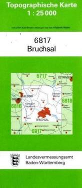 Topographische Karte Baden-Württemberg Bruchsal