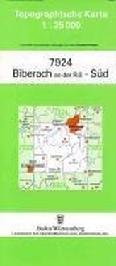 Topographische Karte Baden-Württemberg Biberach an der Riß, Süd