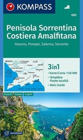 Kompass Karte Penisola Sorrentina, Costiera Amalfitana, Vesuvio, Pompei, Salerno, Sorrento