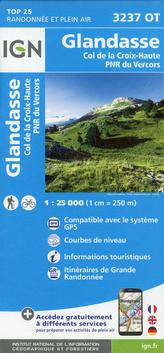 IGN Karte, Carte de randonnée (et plein air) Glandasse - Col de la Croix-Haute - PNR du Vercors