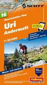 Uri, Andermatt Mountainbike-Karte Nr. 16, 1:50 000