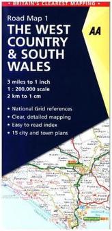 AA Road Map Britain The West Country& South Wales