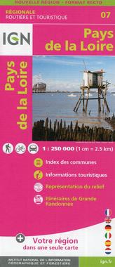 IGN Karte, Régionale Routière et Touristique Pays de la Loire