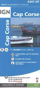 IGN Karte, Carte de randonnée (et plein air) Cap Corse