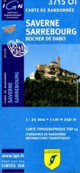 IGN Karte, Carte de randonnée (et plein air) Saverne, Sarrebourg