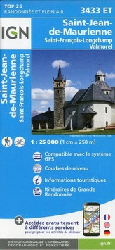 IGN Karte, Carte de randonnée (et plein air) St. Jean Maurienne