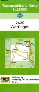 Topographische Karte Bayern Wertingen