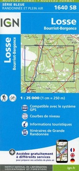 IGN Karte, Serie Bleue Losse Bourriot-Bergonce