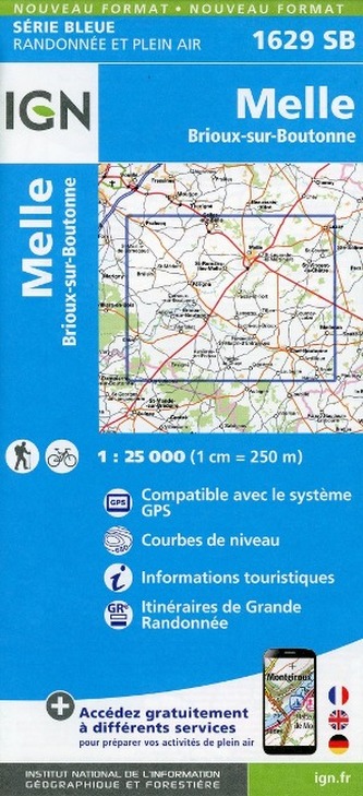 IGN Karte, Serie Bleue Melle Brioux IGN Karte, Serie Bleue Melle Brioux