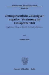 Vertragsrechtliche Zulässigkeit negativer Verzinsung im Einlagenbereich.