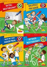 Fußball-Rätsel: Spielen, Malen, Raten wie die Weltmeister!, 4 Hefte
