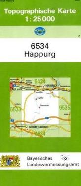 Topographische Karte Bayern Happurg