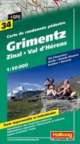 Hallwag Outdoor Map Grimentz, Zinal, Val d' Hérens