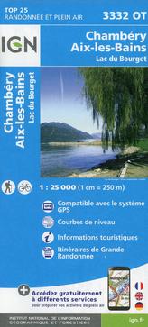 IGN Karte, Carte de randonnée (et plein air) Chambéry, Aix -les- Bain, Lac du Bourget