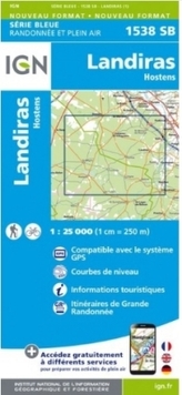 IGN Karte, Carte de randonnée (et plein air) Landiras - Hostens