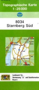 Topographische Karte Bayern Starnberg Süd