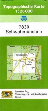 Topographische Karte Bayern Schwabmünchen