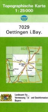Topographische Karte Bayern Oettingen i. Bay.