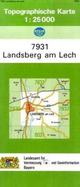 Topographische Karte Bayern Landsberg am Lech
