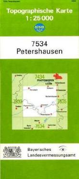 Topographische Karte Bayern Petershausen