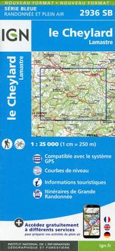 IGN Karte, Serie Bleue Le Cheylard Lamastre