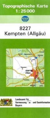 Topographische Karte Bayern Kempten (Allgäu)