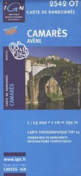 IGN Karte, Carte de randonnée (et plein air) Camarès, Avène