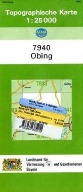 Topographische Karte Bayern Obing