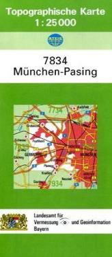 Topographische Karte Bayern München-Pasing