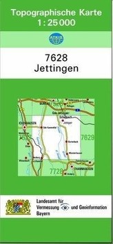 Topographische Karte Bayern Jettingen