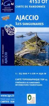 IGN Karte, Carte de randonnée (et plein air) Ajaccio