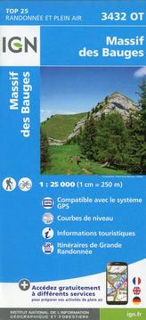 IGN Karte, Carte de randonnée (et plein air) Massif des Bauges