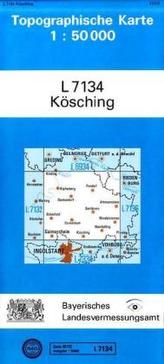 Topographische Karte Bayern Kösching